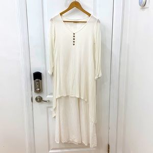 Two-tier flowy cotton dress